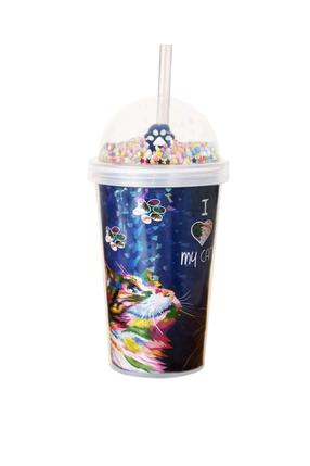 Glāze ar salmiņu Hermia MCH0011296, plastmasa, 0.6 l