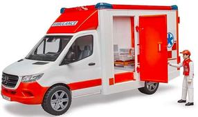  Rotaļu ātrās palīdzības automašīna Bruder Ambulance Mercedes-Benz Sprinter 02676, 1:16, balta krās./sarkana krās.