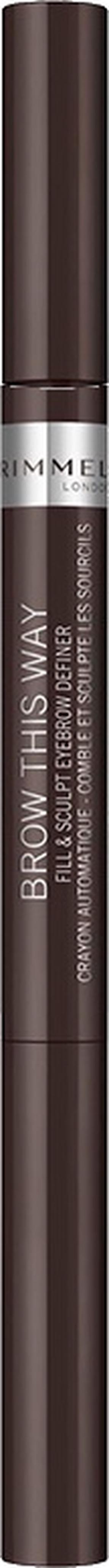 Antakių pieštukas Rimmel London Brow This Way Fill&Sculpt, 0.25 g 03 dark