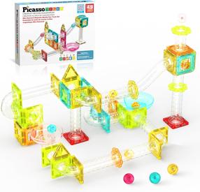 Magnetinis konstruktorius Picasso Tiles Marble Run PTMG45, 45 vnt., įvairių spalvų