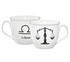Puodelis Ambition Zodiac Libra, balta sp./juoda sp., 0.55 l