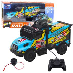  Rc sunkvežimis Lean Toys Rally, mėlyna sp./geltona sp.