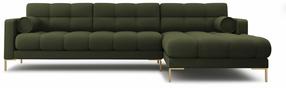 Kampinė sofa Cosmopolitan Design Bali Neve 39, aukso sp./žalia sp., dešininė, 185 x 293 cm x 75 cm