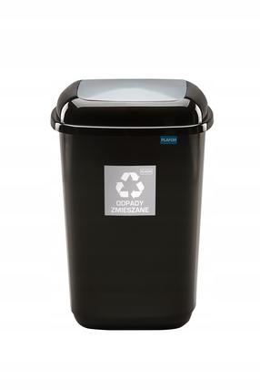 Šiukšliadėžė Plafor, 28 l, juoda sp./pilka sp.