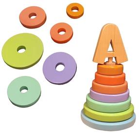 Развивающая игра Wood&Joy Toddler Stacker, 15 см, многоцветный