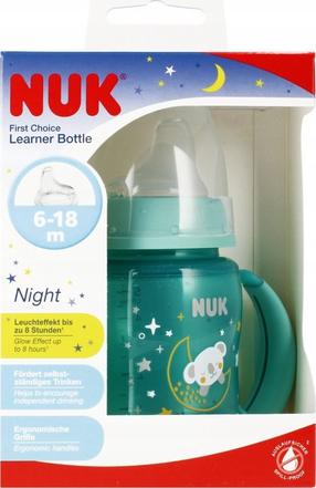 Детская поилка Nuk First Choice Learner Bottle Night, 150 мл, 6+ мес., зеленый цв.
