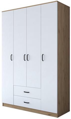 Riidekapp Kalune Design BA112 - 2331, valge v./pähklipuu v., 51.5 cm x 140 cm x 210 cm