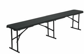 Sulankstomas suoliukas Nils Camp NC3404, juodas, 183 cm x 28 cm x 43 cm