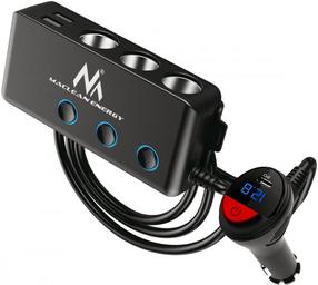 Adapteris Maclean 3x Car Cigarette Lighter, melna krās.