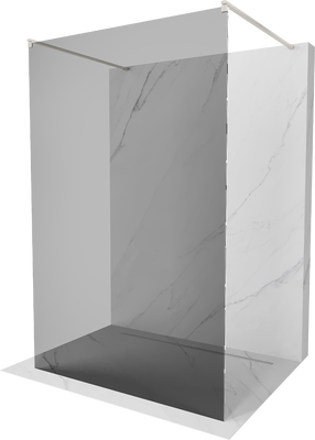 Dušo sienelė Mexen Kioto Walk-in, 130 cm x 200 cm, brushed nickel sp./grūdintas