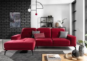 Kampinė sofa Torrense Kronos 02, raudona sp., kairinė, 175 x 265 cm x 98 cm