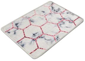 Vannas istabas paklājs Foutastic Honeycomb, balta krās./sarkana krās./pelēka krās., 60 cm x 40 cm