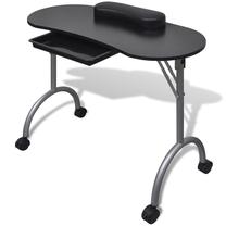 Manikiūro stalas VLX Folding Black 110123, 68 cm x 37 cm x 90 cm