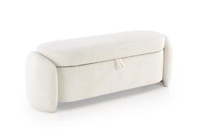 Prieškambario suoliukas Leisure Furniture Ficaria, kreminė sp., 150 cm x 47 cm x 51 cm