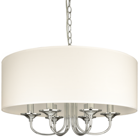 Lampa karināms CosmoLight Abu Dhabi P06512CH-WH, E14, 6 x 40 W, balta krās. / sudraba krās.