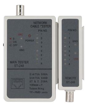 Тестер Gembird Cable Tester for RJ-45 & RG-58 Cables, белый цв.
