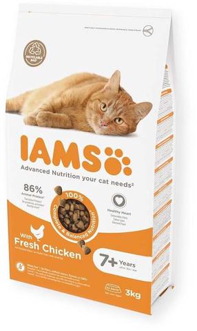 Sausā kaķu barība IAMS Senior Fresh Chicken, vistas gaļa, 3 kg
