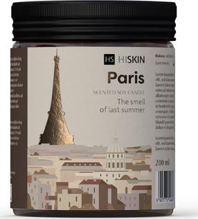 Svece, aromātiskā HiSkin Travel Paris, melna krās./daudzkrāsaina