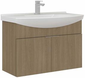 Шкафчик для ванной с раковиной Kalune Design Purus, дуб сонома цв., 50 см x 80 см x 58 см