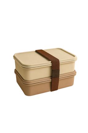 Pārtikas kastes komplekts Hermia BU0001, 0.75 l, 19 cm x 13 cm, brūna krās./brūngans krās., 2 gab.