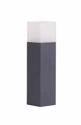 Brīvi stāvošs āra gaismeklis Su-Ma Cube, 20W, E27, IP44, pelēka krās., 8 cm x 33 cm