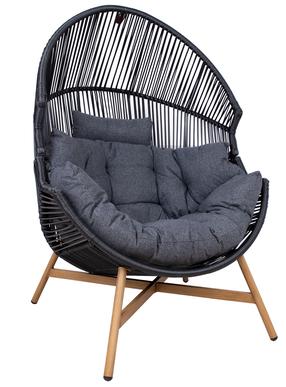 Lauko krėslas Home4you Helsinki 77673, ruda sp./juoda sp., 98 cm x 101 cm x 142 cm