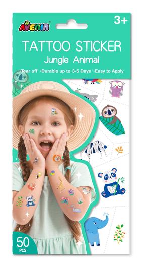 Rinkinys tatuiruotėms Avenir Tattoo Sticker Jungle Animal, žalia sp.