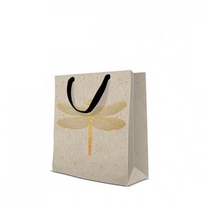Dāvanu maisiņš Paw Decor Collection Dragonfly, zelta krās./bēša krās., 6 cm x 17 cm x 17 cm