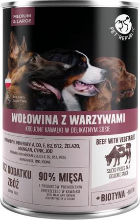 Šlapias šunų maistas PetRepublic Adult, jautiena/daržovės, 1.25 kg