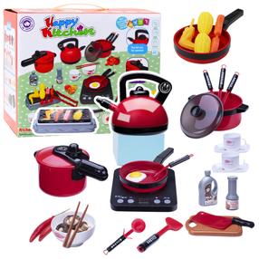Наборы для игровой кухни, набор кухонной техники Lean Toys Happy Kitchen, красный цв.