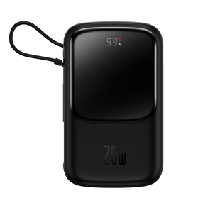 Lādētājs-akumulators (Power bank) Baseus, 10000 mAh, 20 W, melna krās.
