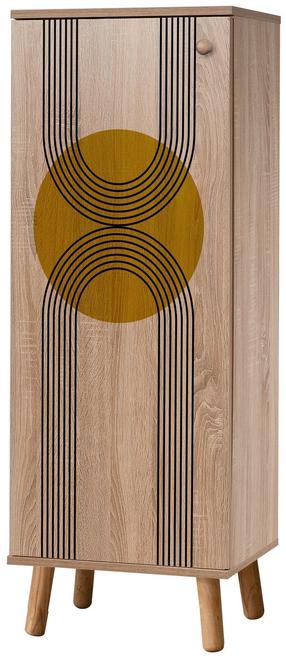 Batų spintelė Kalune Design Vegas S 907, ąžuolo sp./juoda sp., 38 cm x 50 cm x 135 cm