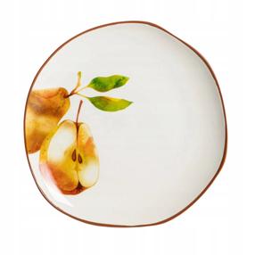 Lėkštė desertinė Homla Skord Pears, 20 cm x 20 cm, ruda sp./balta sp.