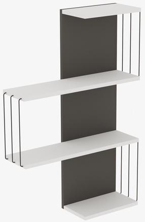 Sieninė lentyna Kalune Design Cambel 854KLN1737, antracito sp./balta sp., 96 cm x 19 cm x 64 cm