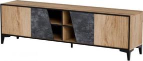 TV staliukas Cama Meble Ovo, juoda sp./ruda sp., 38 cm x 180 cm x 53 cm