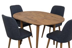 Valgomojo komplektas Kalune Design Vina 1048, pušies sp./tamsiai mėlyna sp.