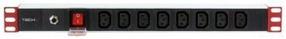 Pagarinātājs Techly Pro Rack Power Strip 1U, 2 m, 8 ligzdas, ar slēdzi, melna krās.