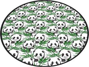 Коврик для ванной Foutastic Panda 359CHL4578, белый цв./черный цв./зеленый цв., 10 см x 10 см, Ø 100 см