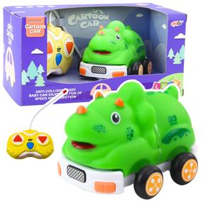 Rc automašīna Lean Toys Cartoon Dinosaur, zaļa krās.