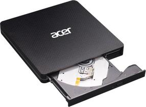 Ārējais optiskais diskdzinis Acer Portable CD/DVD Writer, 400 g, melna krās.