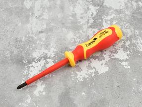 Отвертка, для электриков Tvardy T00842 T00842, перекрестный, изолированный, 21 см
