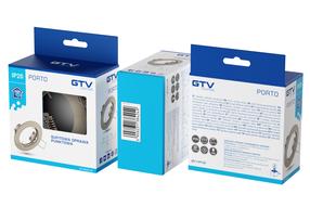 Šviestuvas lubų GTV Porto, MR16, nerūdijančiojo plieno sp., 50 W