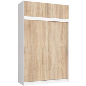 Riidekapp Akord Mono, valge v./pruunikas v., 60 cm x 150 cm x 200 cm