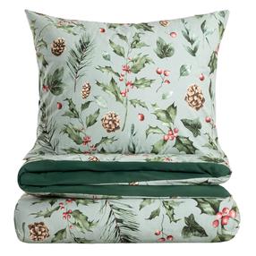 Kalėdinis patalynės užvalkalų komplektas Homla Aurora 758652, žalias, 140 x 200 cm