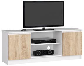 TV staliukas Akord RTV 2D 1P, balta sp./sonoma ąžuolo sp./šviesiai ruda sp., 40 cm x 140 cm x 55 cm