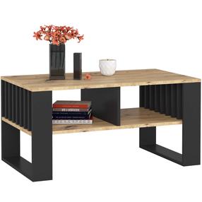 Kavos staliukas Akord Rockford, ruda sp./juoda sp./rusva sp., 53 cm x 92 cm x 45 cm