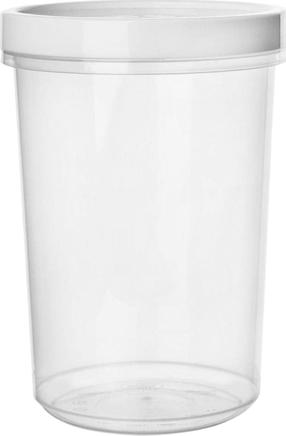Konteiner toidu jaoks Orion, 1 l, 11 cm x 11 cm, läbipaistev v./valge v.