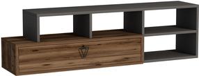 TV staliukas Kalune Design Duru, antracito sp./riešuto sp., 29.6 cm x 135 cm x 38 cm