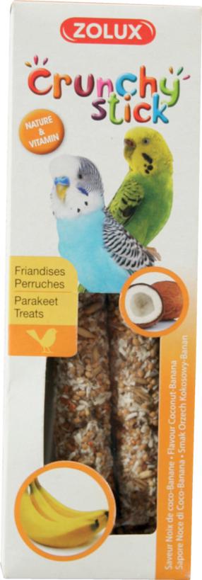 Lazdelės Zolux Crunchy Stick Coconut/Banana, universalus pašaras, 0.085 kg