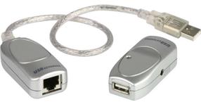 Adapteris Aten Cat 5 Extender USB male / USB female, RJ-45 male, sudraba krās.